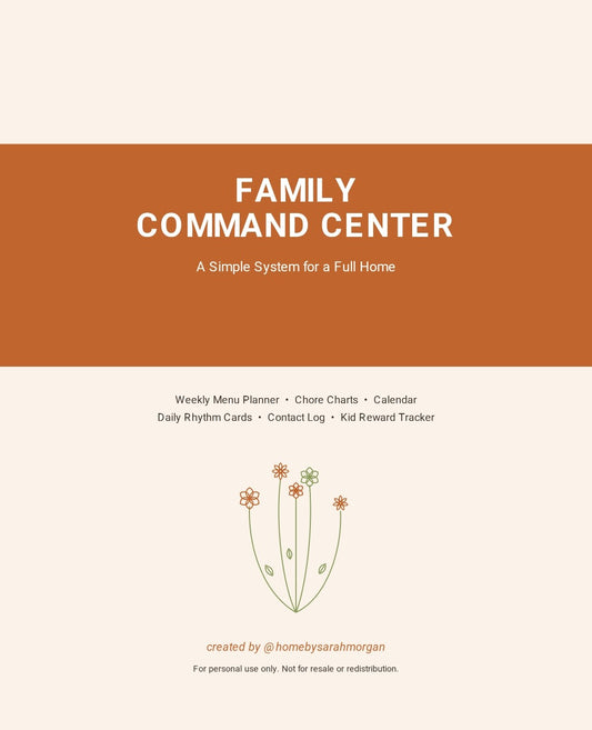 Family Command Center Printable Kit — Weekly Planner, Chore Charts & Daily Routine Cards for Busy Homes